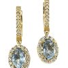 Joyas Jose Luis Joyero Pendientes Con Diamantes | Pendientes Oro 18 Kilates Con Diamantes Y Aguamarinas