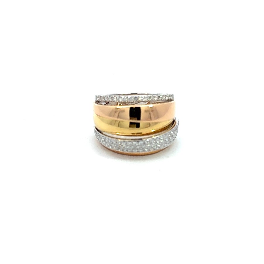 Joyas Jose Luis Joyero Anillos Con Diamantes | Anillo Oro 18 Kilates Tricolor