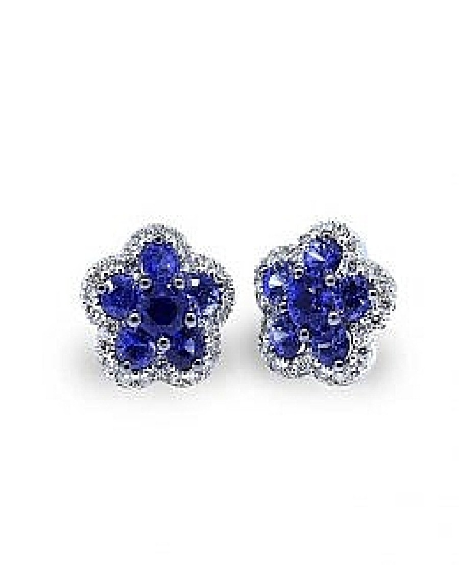 Joyas Jose Luis Joyero Pendientes Con Diamantes | Pendientes Oro 18 Kilates Con Diamantes Y Zafiros