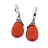 Joyas Jose Luis Joyero Pendientes Con Diamantes | Pendientes Oro 18 Kilates Con Diamantes, Coral Y Granates