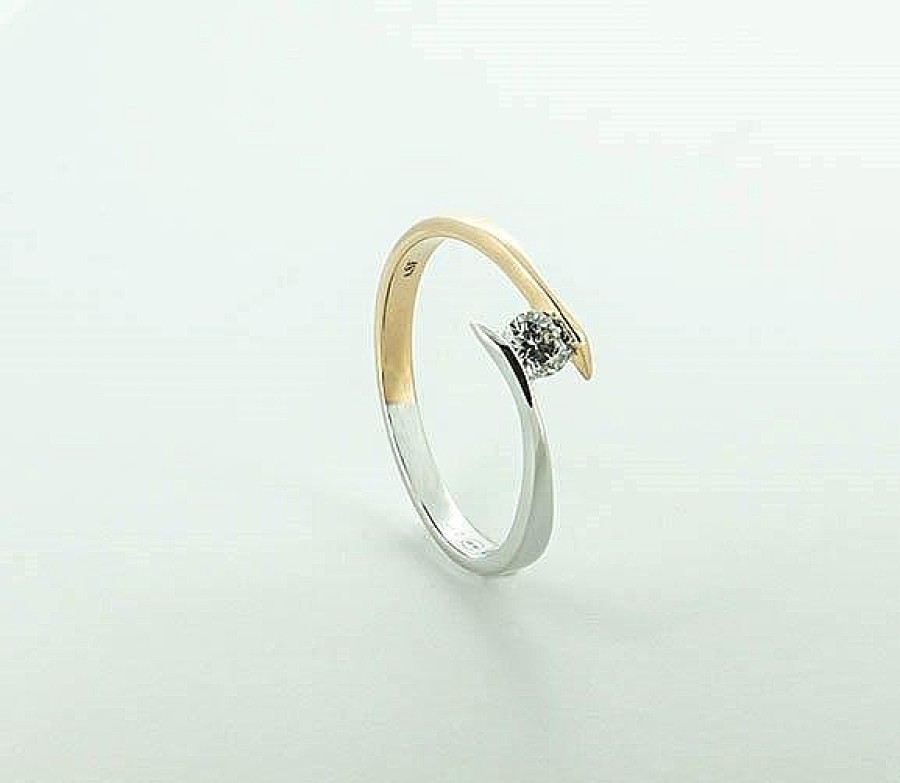 Joyas Jose Luis Joyero Anillos Con Diamantes | Anillo Bicolor Oro 18 Kilates Con Diamante