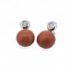 Joyas Jose Luis Joyero Pendientes Con Diamantes | Pendientes Oro 18 Kilates Con Diamantes Y Coral