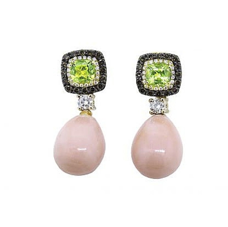 Joyas Jose Luis Joyero Pendientes Con Diamantes | Pendientes Oro 18 Kilates Con Diamantes Y Coral