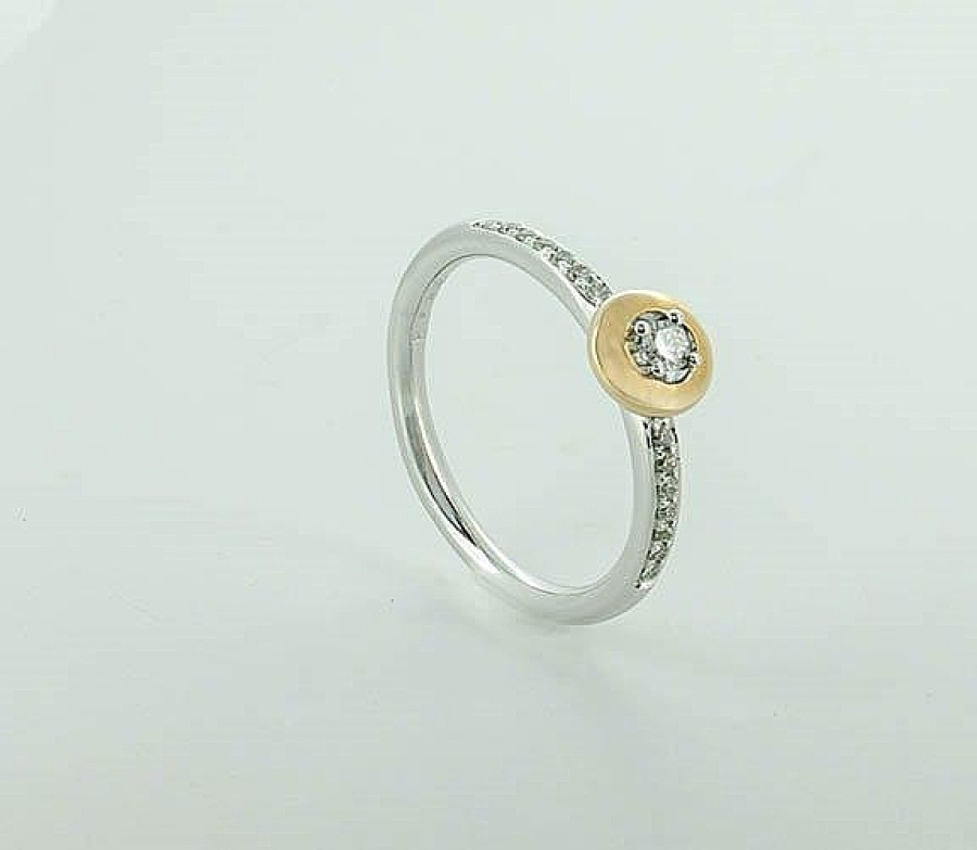 Joyas Jose Luis Joyero Anillos Con Diamantes | Anillo Bicolor Oro 18 Kilates Con Diamante