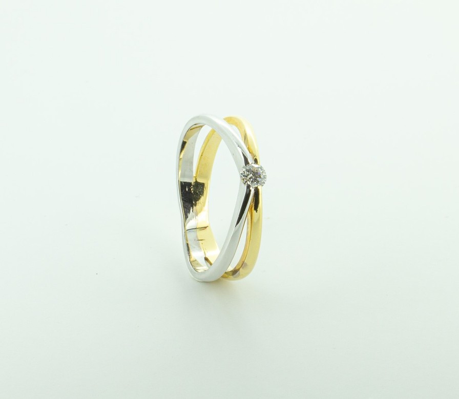 Joyas Jose Luis Joyero Anillos Con Diamantes | Anillo Bicolor Oro 18 Kilates Con Diamante